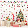 Miniatyrbild 4 av 5: Jul Fönster Väggdekaler Jultomte Renar Väggdekaler Jultåg
