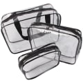 Miniatyrbillede 4 af 6: ##/in 1 Gaveposer Transparent PVC Rejsetaske Vandtæt Multifunktionel Kosmetikposer Makeupposer til Rejser 3 stk (Sort)##/