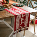 Miniatyrbillede 3 af 5: ##/Julebordløber dekoration, dug, 35*200cm, frynser##/