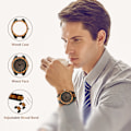Miniatyrbillede 5 af 6: ##/Unisex Simpel Træ Kvartsur Handmade Koelæderrem Naturtræ##/