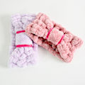 Miniatyrbillede 2 af 5: （Rød/Lilla）2-pak Mikrofiber Hudpleje Spa Pandebånd Ansigt
