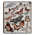 Pikkukuva 1 / 5: 1 kpl 160x130cm Neulotu Perhonen Ruudullinen Peitto, Koristeltu