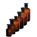Pikkukuva 3 / 5: 30/60/125/250/500ml Kannettava Lasipurkki Reagenssipullo Säiliö Stopilla 30ML