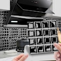 Miniatyrbild 1 av 5: ##/10 st 3D 3D Gitter Självhäftande Kakel 15×15cm-Svart, Kök Bad##/