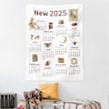 Miniatyrbilde 2 av 5: 2025 Veggkalender Lettlest Trykk Veggdekorasjon Vaskbar Hjemmekontor Dekor Påminnelse for Viktige Datoer Rektangulær Rivsikker Tapet Kontor C