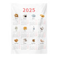 Miniatyrbilde 1 av 5: 2025 Veggkalender Lettlest Trykk Veggdekorasjon Vaskbar Hjemmekontor Dekor Påminnelse for Viktige Datoer Rektangulær Rivsikker Tapet Kontor F