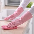 Miniatyrbillede 1 af 5: 3 par køkkenhandsker (mellem blå+pink+grøn, længde 31cm)
