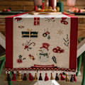 Miniatyrbillede 1 af 5: ##/Julebordløber dekoration, dug, 35*180cm, frynser##/