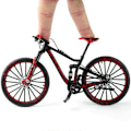 Miniatyrbillede 1 af 3: Mini 1:10 Legering Cykel Skala Model Skrivebordssimulering Ornament Finger Mountainbikes Legetøj