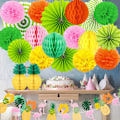 Miniatyrbillede 5 af 5: Grøn - Festdekorationer, 22 stk. Multifarvede Papir Pom Poms