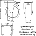 Miniatyrbillede 3 af 5: 1 x Robust 75mm Gummi-Svinghjul Trolley Møbler