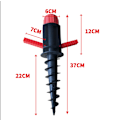 Miniatyrbillede 4 af 5: Sort base, parasolholder, rød, skruesupport, jordsok, D