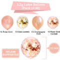 Miniatyrbillede 1 af 5: Roseguld Konfetti Ballon, 40 stk. 12 tommer Latex Party Ballon