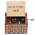 Miniatyrbild 1 av 5: FLY ME TO THE MOON Vintage H Handvevad Trä Speldosa 30 Not Toner