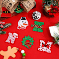 Miniatyrbillede 6 af 6: ##/Julebrev broderi stof lap, 26 stk.##/