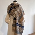 Miniatyrbillede 2 af 4: Tyk Kæmpe Cashmere Sjal til Kvinder (Blå), Lang Dobbeltsidet