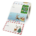 Miniatyrbilde 1 av 5: 2x500 stk juleklistremerker med håndskrift i 4 design, rektangulære, god jul-gaveetiketter