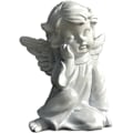 Miniatyrbillede 2 af 5: Skrivebordsengel Skulptur, Harpiks Sød Lille Hvid Engel Pige Statue