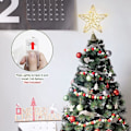 Miniatyrbilde 3 av 5: ##/Juletrtopper (Middels Størrelse), LED-Stjerne, Gullperler, Lys##/