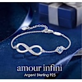 Pikkukuva 1 / 5: Naisten 925 Sterling Hopea Infinity Rannekoru, Säädettävä