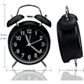 Miniatyrbild 1 av 5: 10cm Dubbelklocka Väckarklocka Tyst Batteridriven Gammal Stil