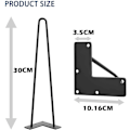 Pikkukuva 1 / 5: 4 kpl 30 cm DIY Metallipöydän Jalat, Hiustenklipsujalat, Halkaisija 9 mm Kalusteet