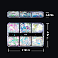 Miniatyrbild 5 av 5: /#/Set med 2 sjöjungfru nagel glitter rutnät nagelkonst dekoration nagelkonst design manikyr/#/