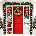 Miniatyrbillede 4 af 5: ##/Udendørs Juledekoration Banner - Rød Ternet Snemand, Jul##/
