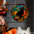 Pikkukuva 4 / 5: ##/Akryyli Halloween-riipus - Musta kissa, riippuva kyltti kotiin##/