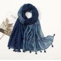 Blå blommig scarf, 180-88cm