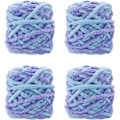 Miniatyrbild 1 av 5: ##/(Lila Blå) 4-pack 100g Akryl Stickgarn för Virkning, Stickning##/