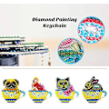 Miniatyrbild 1 av 5: Diamantmålning Nyckelring Set (Set med 4 Ko Djur), 5D DIY Dia
