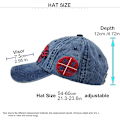 Miniatyrbilde 1 av 5: (blå) Baseball Cap Bomullsjusterbar Vasket Klassisk Dad Hat Vint