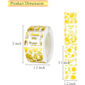Miniatyrbillede 2 af 4: Folie Guld Løv Taknemmeligheds Stickers Etiketter Segl 3.15&quot;x1.15&quot; Trekant 120 Enheder Pr. Rulle (Folie Guld Løv)