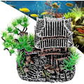 Miniatyrbilde 4 av 5: Akvariumhus Resin Kunstig Gammelt Hus Fiskedam Landskap
