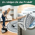 Miniatyrbilde 5 av 6: ##/Utendørs teppe mandala teppe rundt 120 cm vaskbart bomulls teppe##/