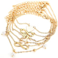 Pikkukuva 2 / 2: 5 kpl (kulta) Anklet-helmi Anklet-ranneke Helmi Ketju Jalka Korut