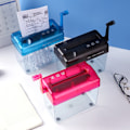 Miniatyrbillede 4 af 6: ##/Håndpapirshredder Bærbar Mini Shredder Manuel Shredder A6 Papirdokumenter##/