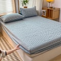 Miniatyrbillede 5 af 6: ##/Vasket bomulds plaid sengetøj 150x200cm, 2 stk. 74x48 pudebetræk##/