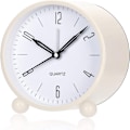 Miniatyrbillede 2 af 5: 4 Tommer Stor Skive Analog Alarmur (Off White - Batteridrevet