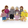 Miniatyrbild 3 av 6: ##/Dockhusfamilj - 2 trädockor i miniatyr för dockhustillbehör för flickor och barn.##/