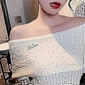 Miniatyrbilde 2 av 2: Skinnende Krystall Rhinestone Elegant Brosje for Kjole og Genser