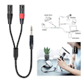 Miniatyrbilde 4 av 5: 6,35 mm TRS hann til XLR hann lyd stereo mikrofonkabel tokanals anti-interferens bærbar balansert høyttaler mikrofonkabel adapter 1M