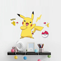 Miniatyrbild 1 av 4: ##/Väggdekaler för stora Pikachu, peel and stick, för barn, tecknade väggdekaler##/