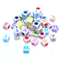 Miniatyrbillede 4 af 5: ##/700 stk. 18 Farvede Akryl Bogstavs Perler A-Z Terning Perler til Smykkefremstilling Børns DIY Halsk Armbånd##/
