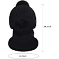 Pikkukuva 5 / 5: Lämmin fleece-huppuhattu - Musta kaulahuppu Neulotuhattu Paksu hattu