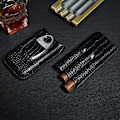 Miniatyrbillede 2 af 5: ##/3 Rør Cigar Etui Krokodille Mønster Læder Cigar Humidor Humidor Cigar Box##/