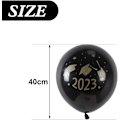 Miniatyrbillede 5 af 5: 2023 Graduation Balloner, 15 stk Ballonsæt Sort Guld Graduation