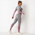 Miniatyrbillede 5 af 5: Dame Seamless Gym Sæt 2 Dele Tracksuits Lang Ærme Yog
