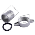 Miniatyrbillede 3 af 5: Vandpumpefittings 2 tommer aluminiumsrør forbindelsesnøgle med gummipakning pumpekonnektorrør
